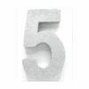 Zilver Tafeldecoratie Cijfer 5 Glitter 20,5cm
