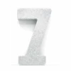 Zilver Tafeldecoratie Cijfer 7 Glitter 20,5cm