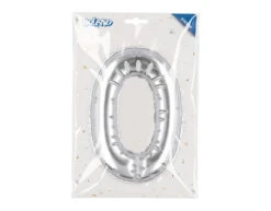 Zilveren 0 Jaar Stickers Folieballon 20cm -Feestspullen Winkel zilveren 0 jaar stickers folieballon 20cm 2