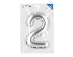 Zilveren 2 Jaar Stickers Folieballon 20cm -Feestspullen Winkel zilveren 2 jaar stickers folieballon 20cm 2