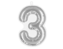 Zilveren 3 Jaar Stickers Folieballon 20cm