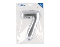 Zilveren 7 Jaar Stickers Folieballon 20cm -Feestspullen Winkel zilveren 7 jaar stickers folieballon 20cm 2