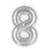 Zilveren 8 Jaar Stickers Folieballon 20cm