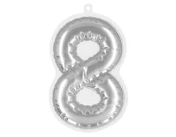 Zilveren 8 Jaar Stickers Folieballon 20cm