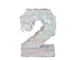 Zilveren Pinata 2 Jaar Holografisch 40cm